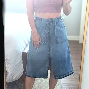 BELLE SKY Midi Denim Skirt